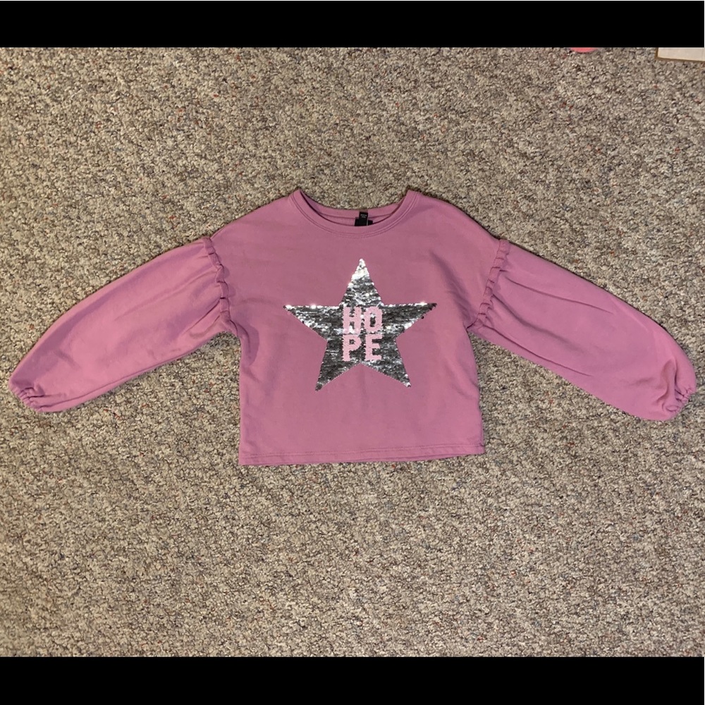 Girls light purple flip sequin sweatshirt sz 7/8